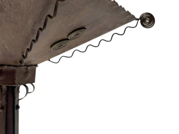 Art Deco Patinated Wrought Iron Floor Lamp, 1930s